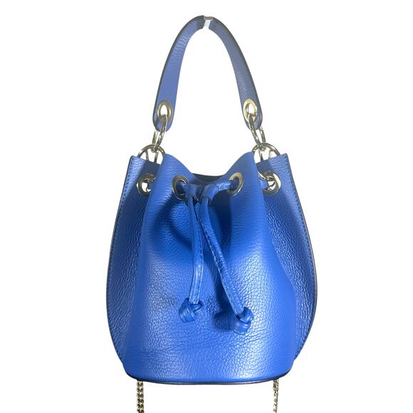 Diva bag Handbags - Diva Bags Alcina Bluette Leather Bucket Bag Gold Chain Crossbody made in Italy